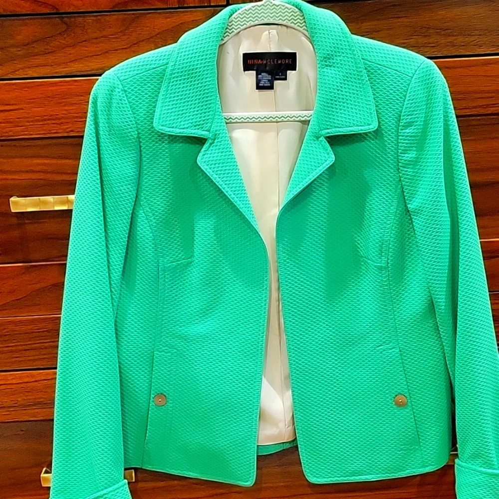 Nina Mclemore Pique Green Jacket - Picture 1 of 6